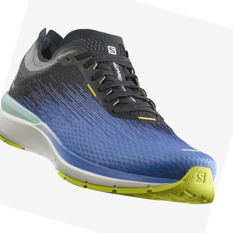 Salomon SONIC 4 Accelerate Laufschuhe Herren Blau Weiß | BHDCKWS-67