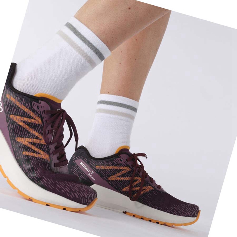 Salomon SONIC 5 BALANCE Laufschuhe Damen Rot | ECVSAKB-07