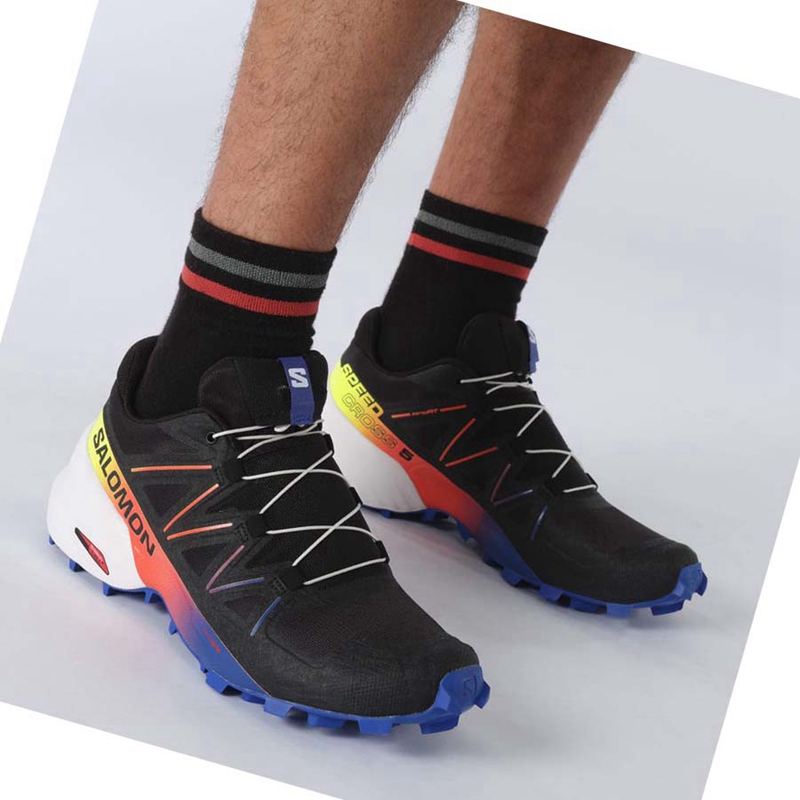 Salomon SPEEDCROSS 5 RACING PACK Trailrunning Schuhe Herren Schwarz Blau | EVNRZAU-52
