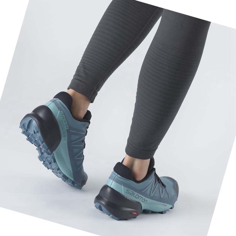Salomon SPEEDCROSS 5 Trailrunning Schuhe Damen Blau | FOIPUBD-80