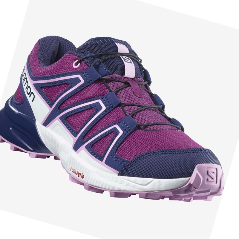 Salomon SPEEDCROSS Trailrunning Schuhe Kinder Lila Blau | VSDAKZM-42
