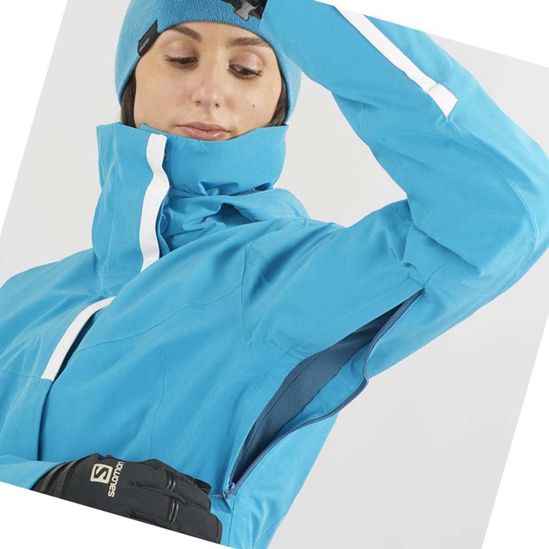 Salomon SPEED INSULATED Jacke Damen Blau | ZYIHGLR-71