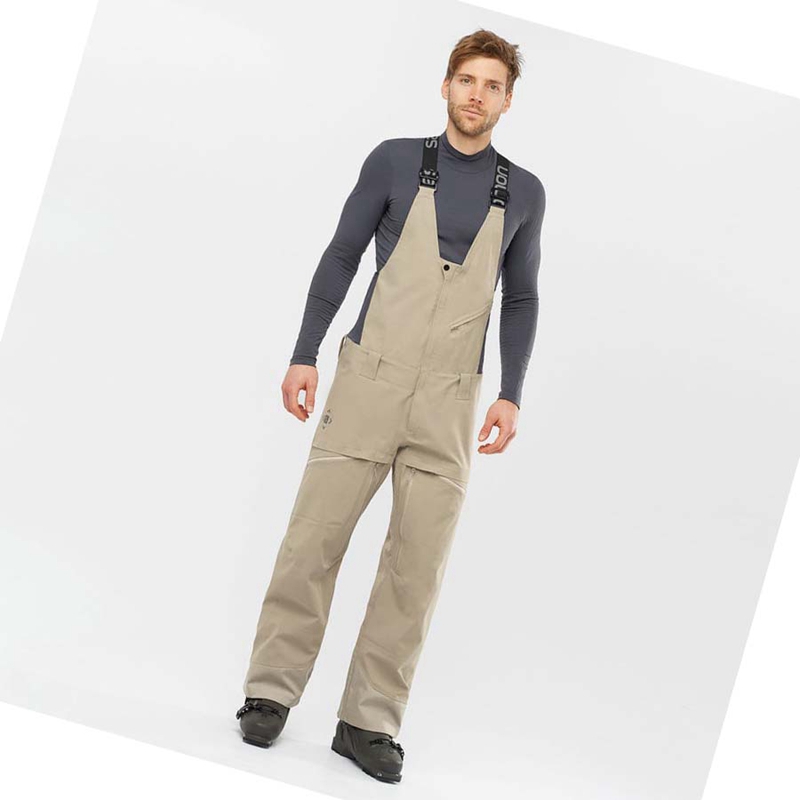Salomon STANCE 3L BIB Ski Hosen Herren Beige | BZSFNQW-13
