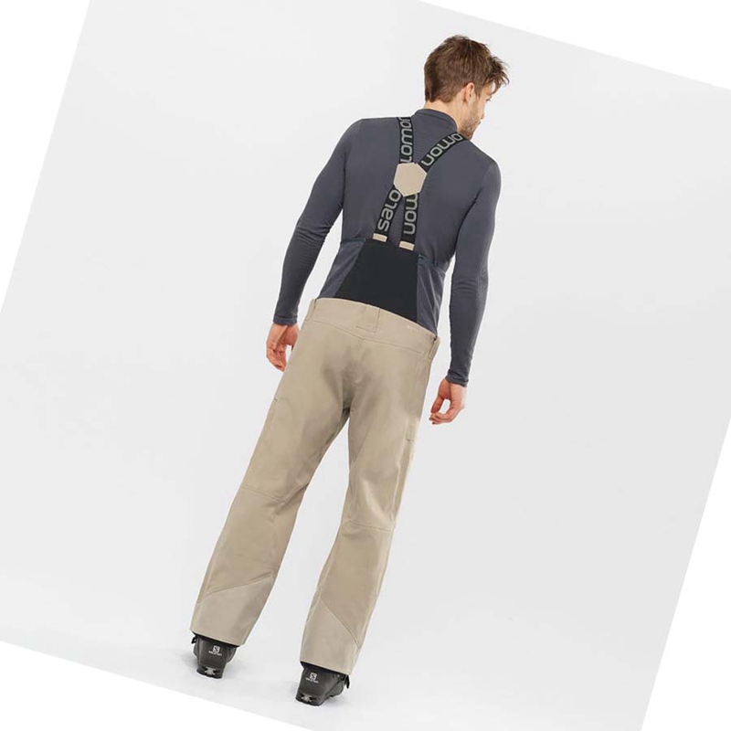 Salomon STANCE 3L BIB Ski Hosen Herren Beige | BZSFNQW-13