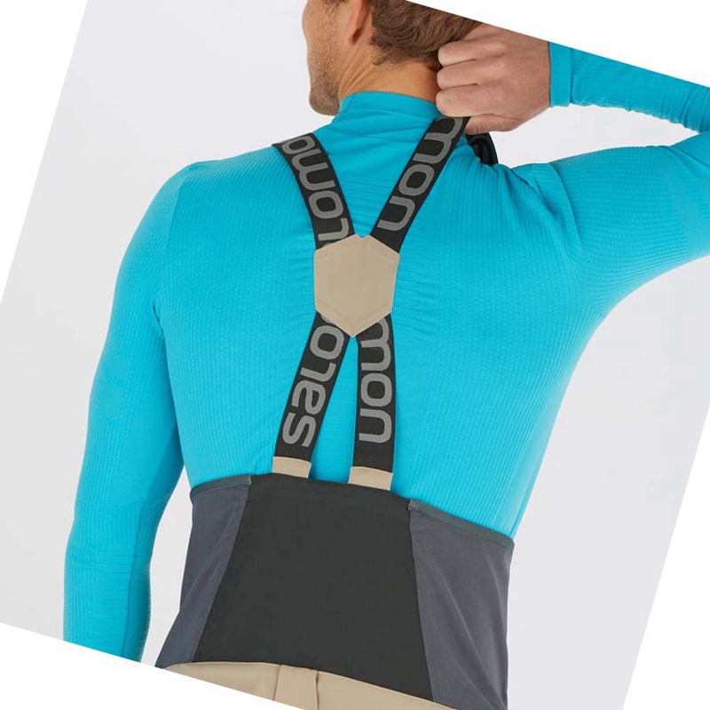 Salomon STANCE 3L BIB Ski Hosen Herren Beige | BZSFNQW-13