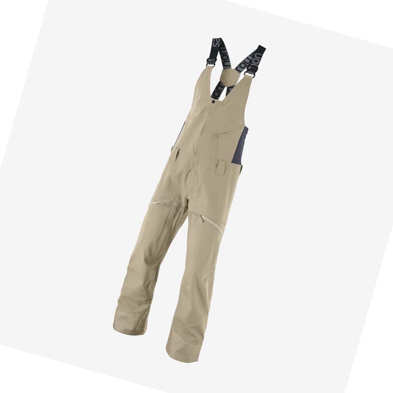 Salomon STANCE 3L BIB Ski Hosen Herren Beige | BZSFNQW-13