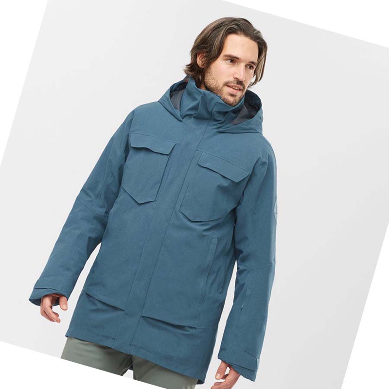 Salomon STANCE CARGO Skijacken Herren Blau | IRUAWOM-08
