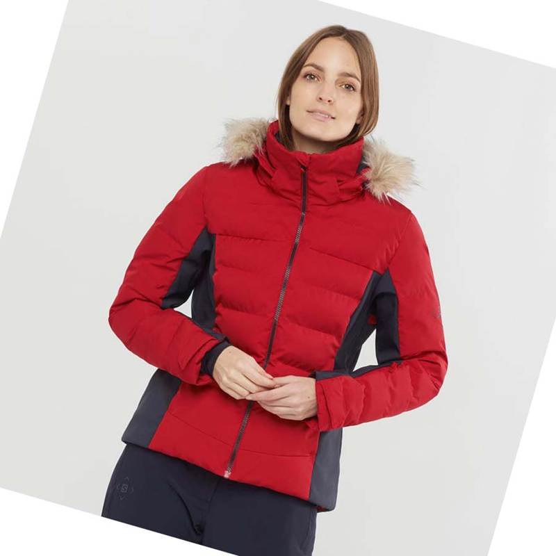 Salomon STORMCOZY Skijacken Damen Rot | LQVAYIF-40