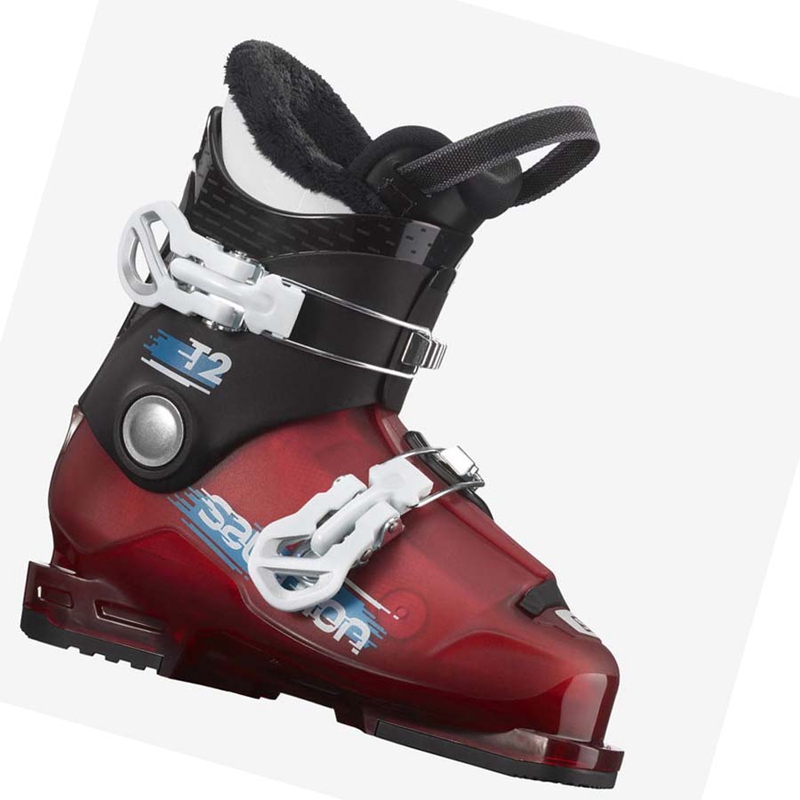Salomon T2 RT Skistiefel Kinder Schwarz Rot Weiß | UIYEXKJ-58