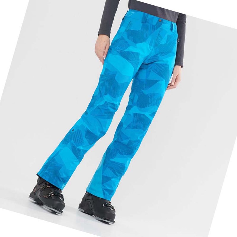 Salomon THE BRILLIANT Ski Hosen Damen Blau Schwarz | FTWYRAG-70