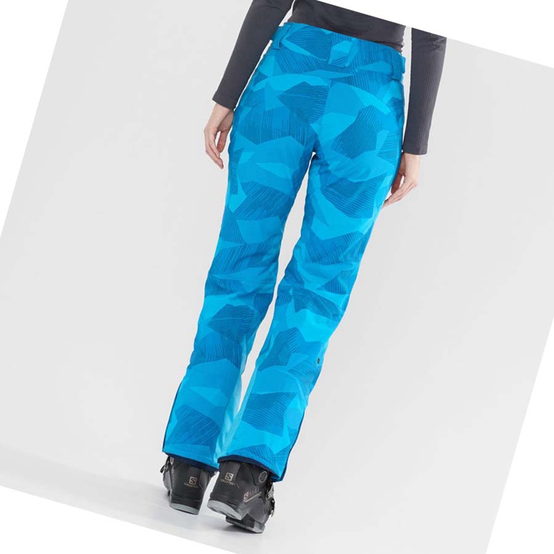 Salomon THE BRILLIANT Ski Hosen Damen Blau Schwarz | FTWYRAG-70