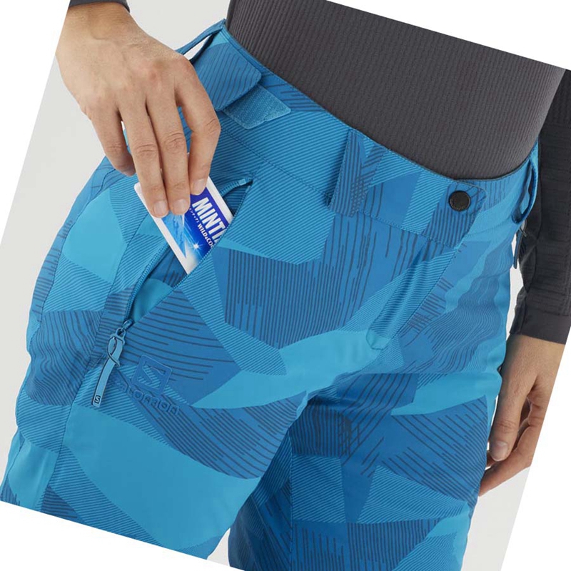 Salomon THE BRILLIANT Ski Hosen Damen Blau Schwarz | FTWYRAG-70