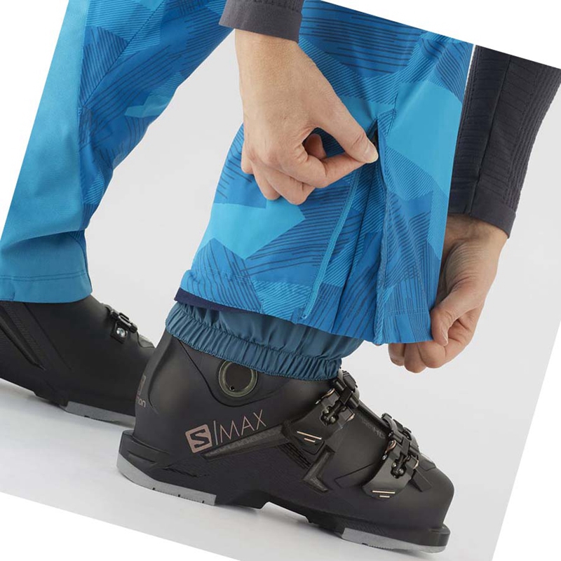 Salomon THE BRILLIANT Ski Hosen Damen Blau Schwarz | FTWYRAG-70