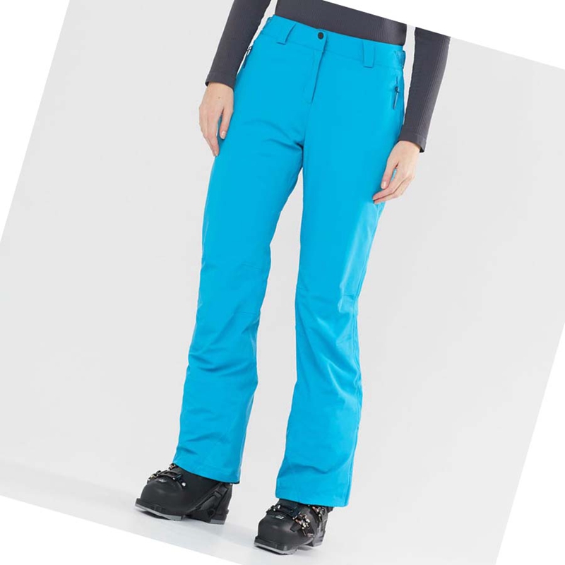 Salomon THE BRILLIANT Ski Hosen Damen Blau | QAVRUWS-30
