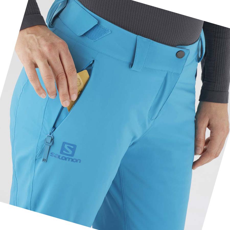 Salomon THE BRILLIANT Ski Hosen Damen Blau | QAVRUWS-30