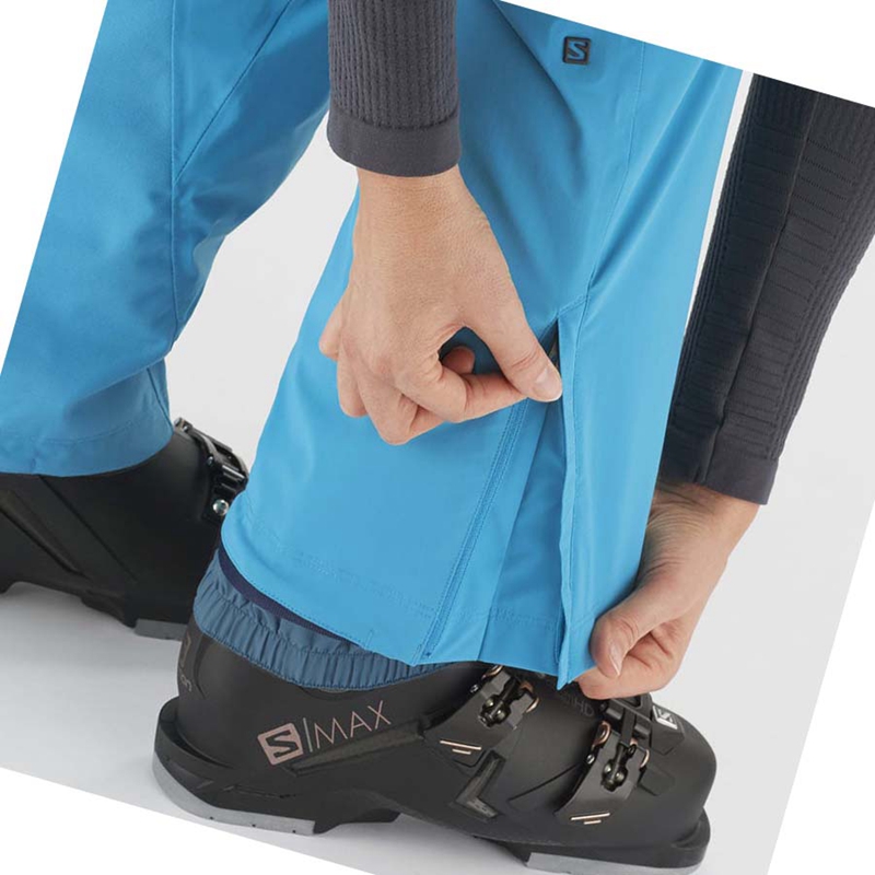 Salomon THE BRILLIANT Ski Hosen Damen Blau | QAVRUWS-30