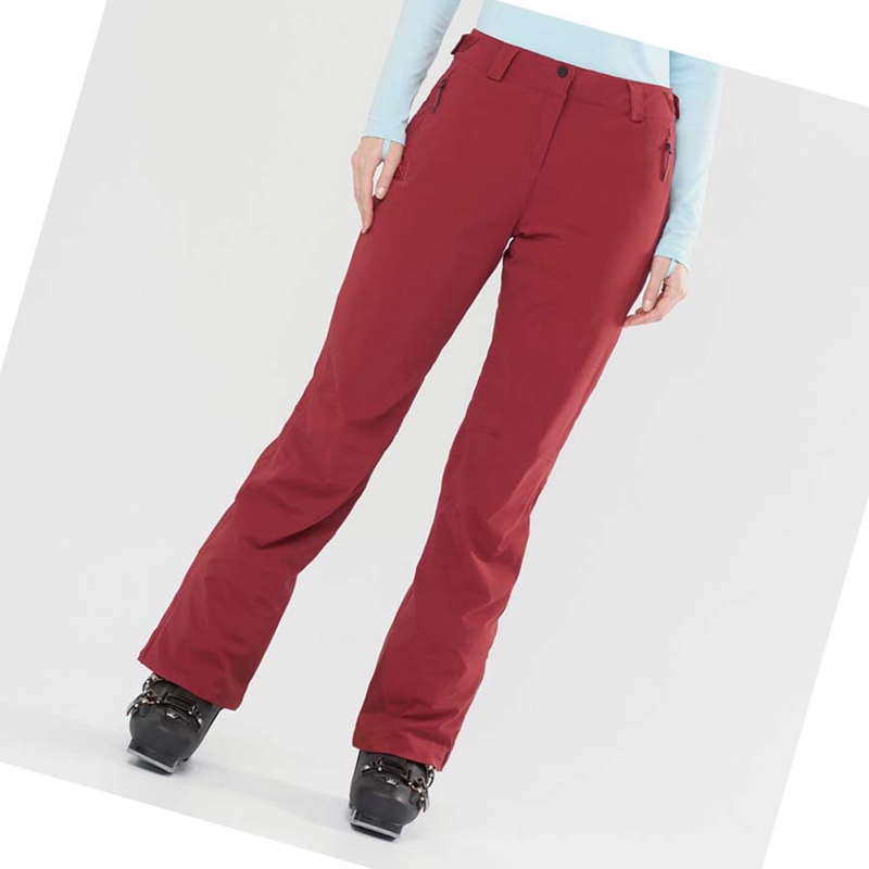 Salomon THE BRILLIANT Ski Hosen Damen Bordeaux | DIRYMXO-10