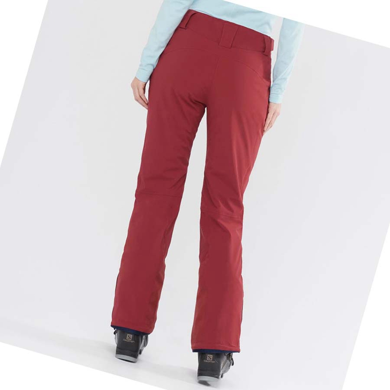 Salomon THE BRILLIANT Ski Hosen Damen Bordeaux | DIRYMXO-10