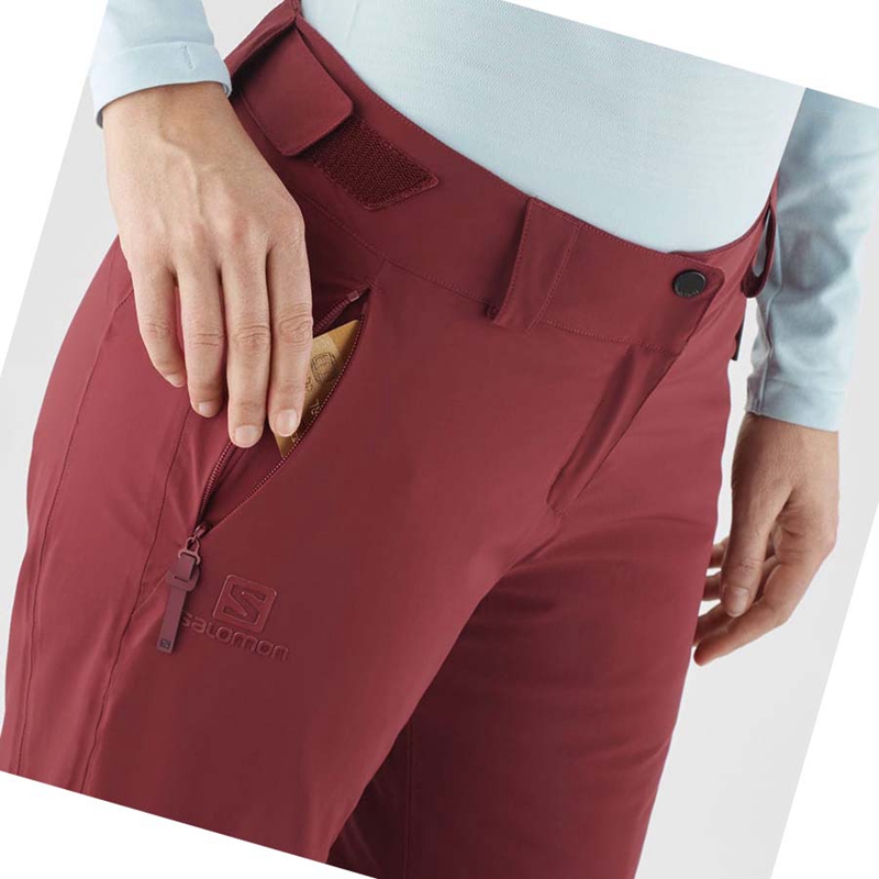 Salomon THE BRILLIANT Ski Hosen Damen Bordeaux | DIRYMXO-10