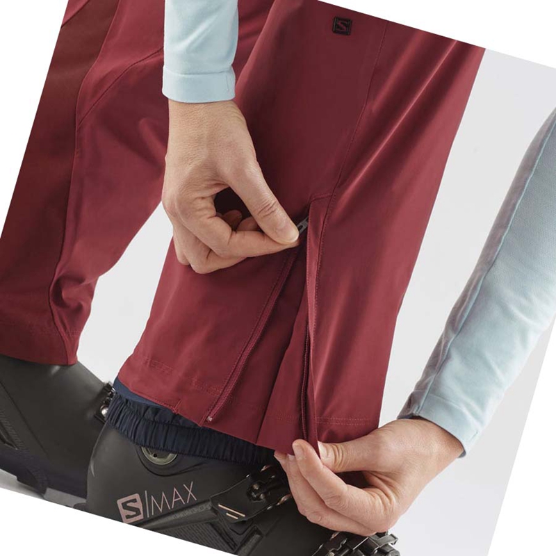Salomon THE BRILLIANT Ski Hosen Damen Bordeaux | DIRYMXO-10