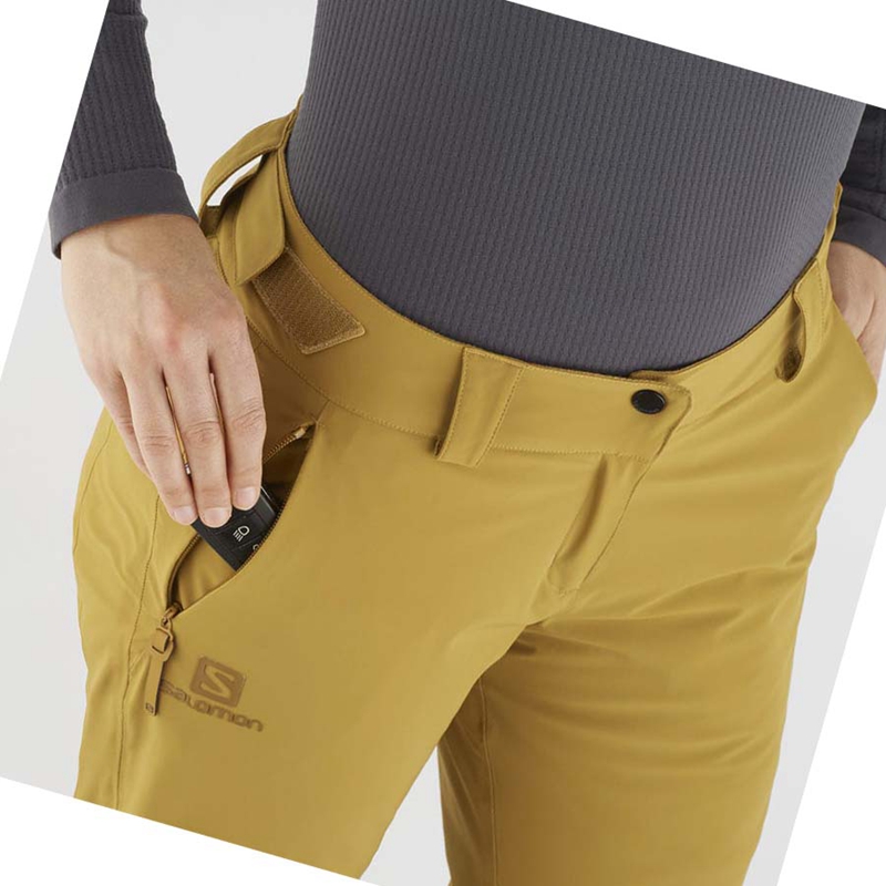 Salomon THE BRILLIANT Ski Hosen Damen Braun | ITKPYVE-41