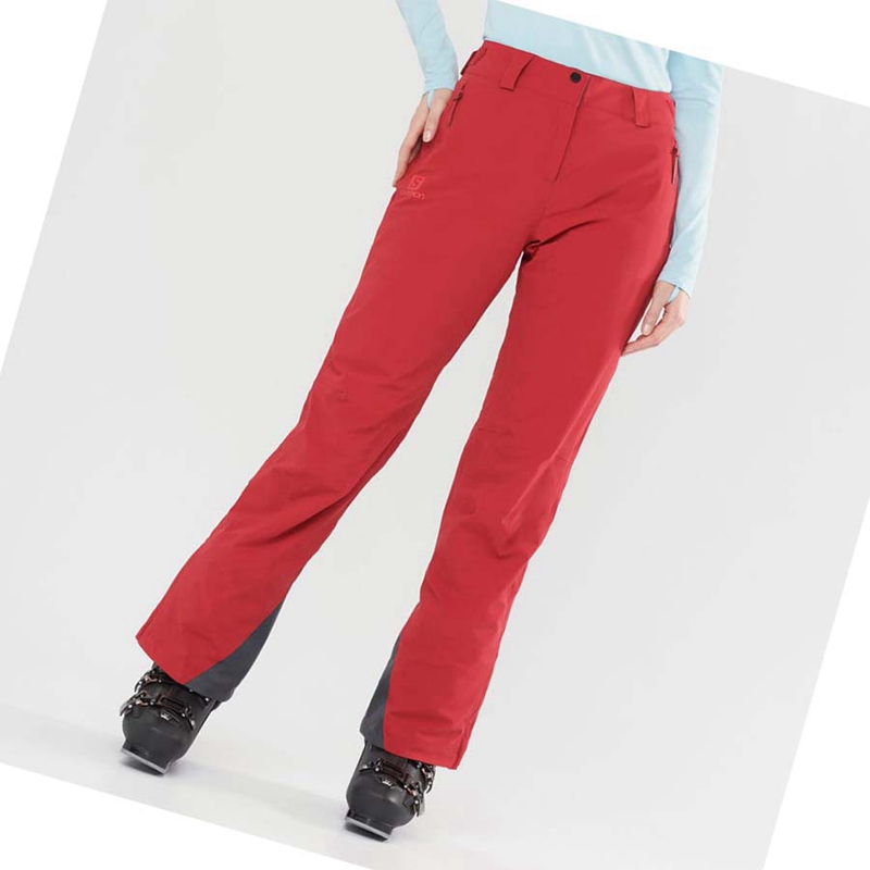Salomon THE BRILLIANT Ski Hosen Damen Rot | GPYXJOU-60