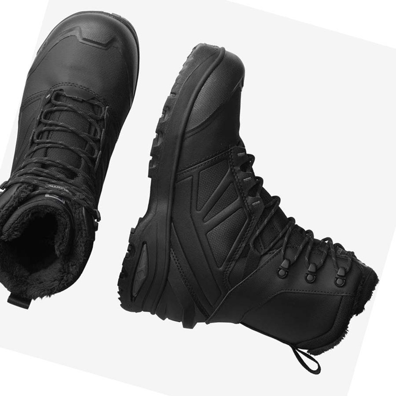 Salomon TOUNDRA PRO CLIMASALOMON™ WATERPROOF Winterstiefel Herren Schwarz | OYQACPG-12