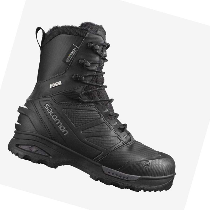 Salomon TOUNDRA PRO CLIMASALOMON™ WATERPROOF Winterstiefel Herren Schwarz | OYQACPG-12