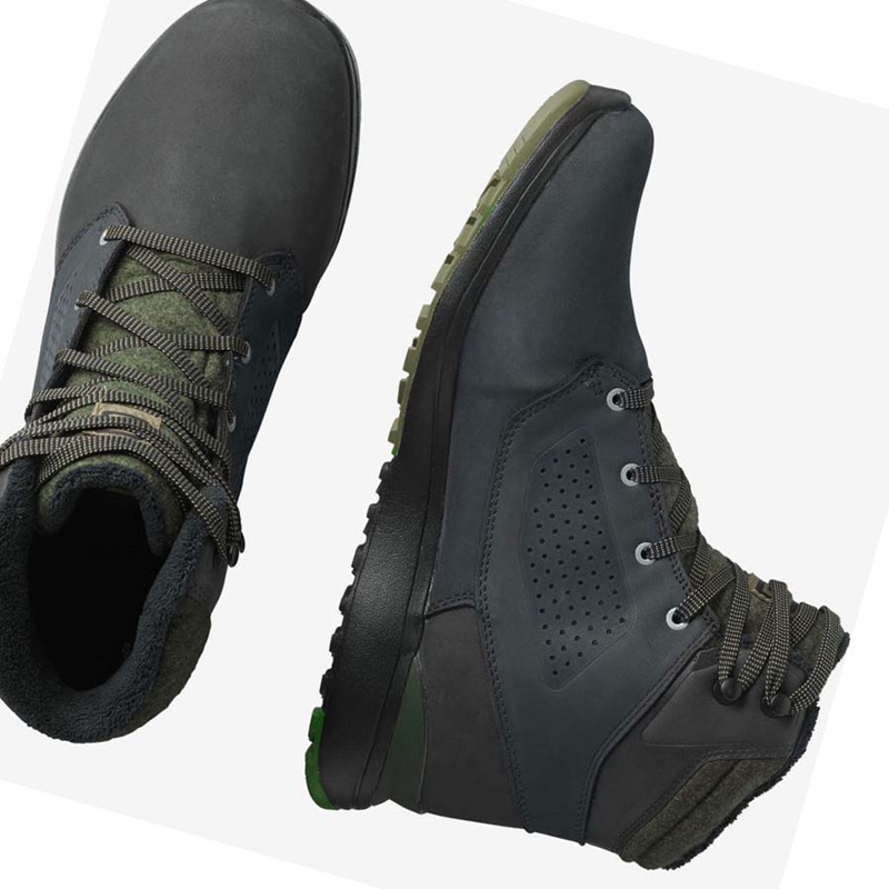 Salomon UTILITY WINTER CLIMASALOMON™ WATERPROOF Winterstiefel Herren Schwarz Grün | YKGVPQJ-84