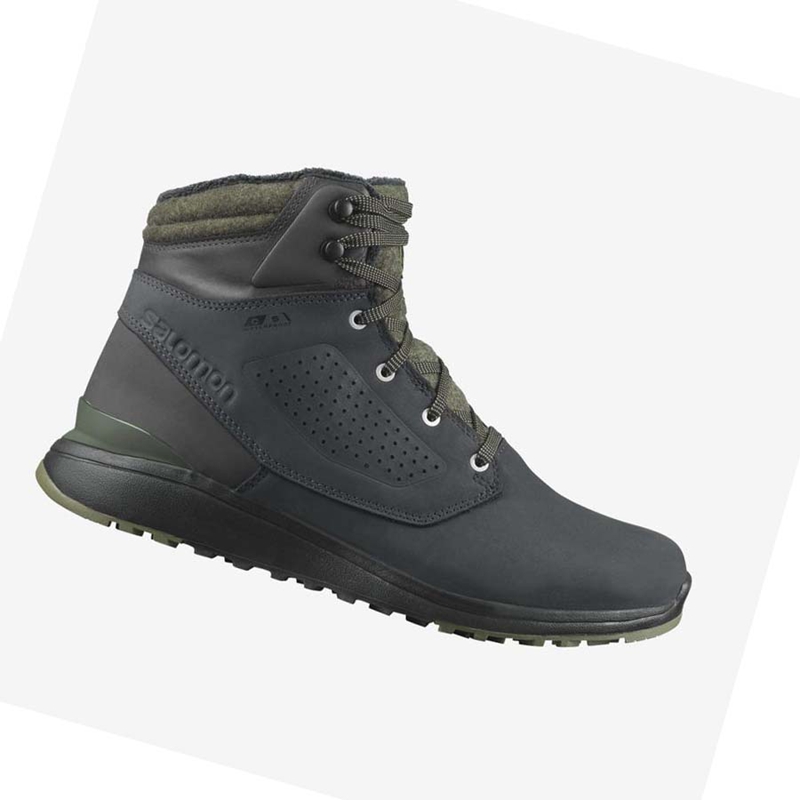 Salomon UTILITY WINTER CLIMASALOMON™ WATERPROOF Winterstiefel Herren Schwarz Grün | YKGVPQJ-84