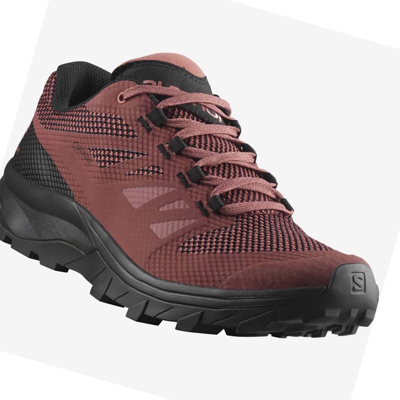 Salomon WoOUTLINE GORE-TEX Wanderschuhe Damen Rot | PCASGIT-10