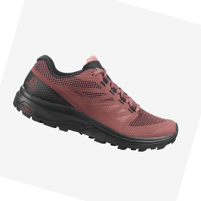 Salomon WoOUTLINE GORE-TEX Wanderschuhe Damen Rot | PCASGIT-10