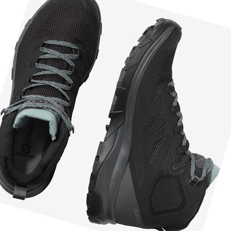 Salomon WoOUTLINE MID GORE-TEX Wanderschuhe Damen Navy | TQMPHEB-69