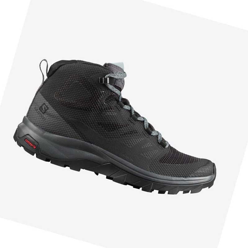 Salomon WoOUTLINE MID GORE-TEX Wanderschuhe Damen Navy | TQMPHEB-69