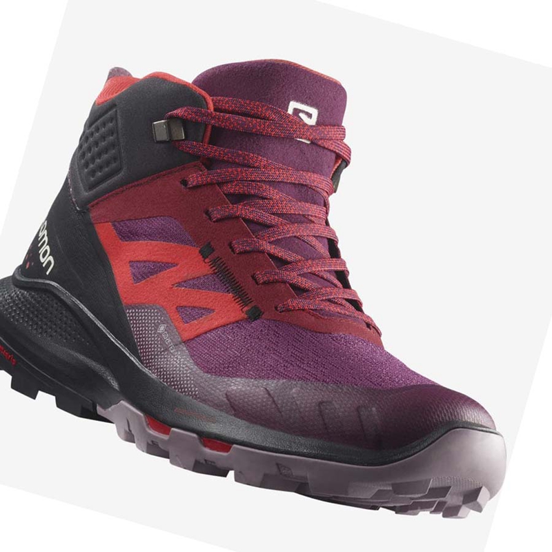 Salomon WoOUTPULSE MID GORE-TEX Wanderschuhe Damen Lila | BNRKOWC-78