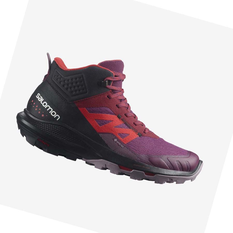 Salomon WoOUTPULSE MID GORE-TEX Wanderschuhe Damen Lila | BNRKOWC-78