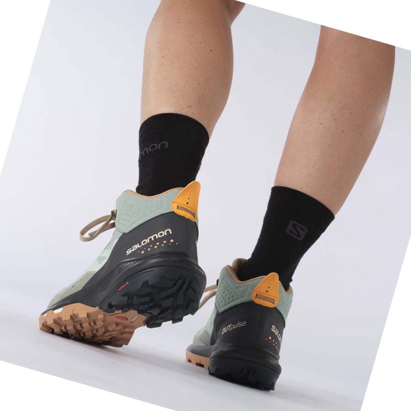 Salomon WoOUTPULSE MID GORE-TEX Wanderschuhe Damen Mintfarben | ICWNDPT-95
