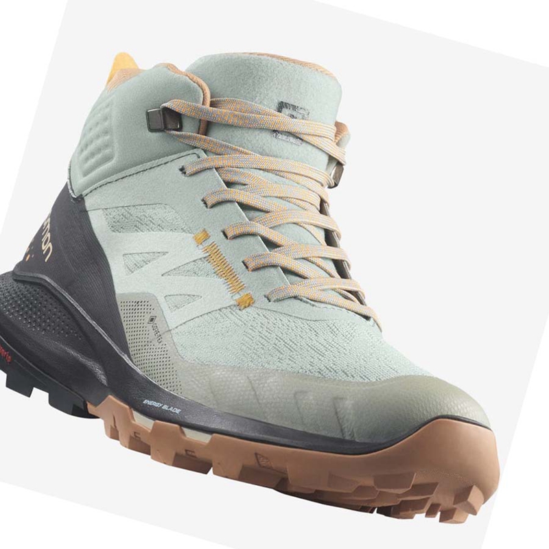 Salomon WoOUTPULSE MID GORE-TEX Wanderschuhe Damen Mintfarben | ICWNDPT-95