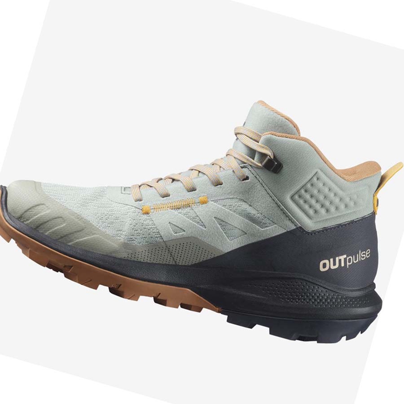 Salomon WoOUTPULSE MID GORE-TEX Wanderschuhe Damen Mintfarben | ICWNDPT-95