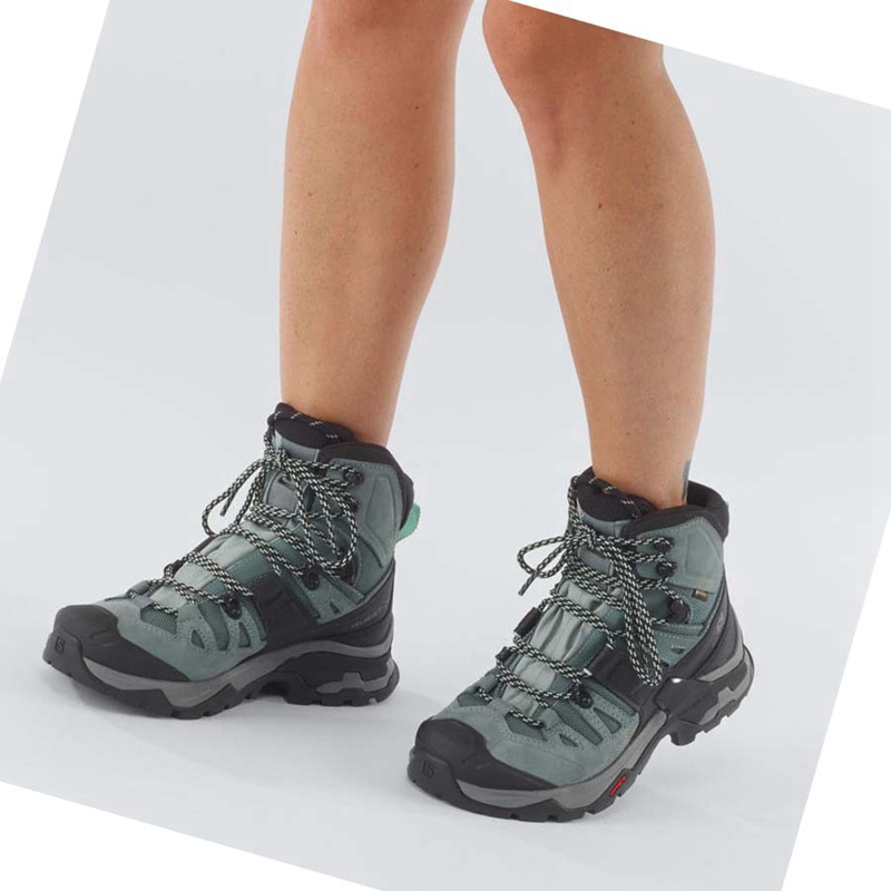 Salomon WoQUEST 4 GORE-TEX Wanderschuhe Damen Blau | QAXPJKG-32