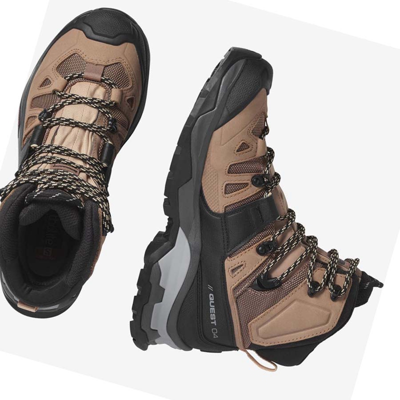 Salomon WoQUEST 4 GORE-TEX Wanderschuhe Damen Braun | SDWYJHI-20