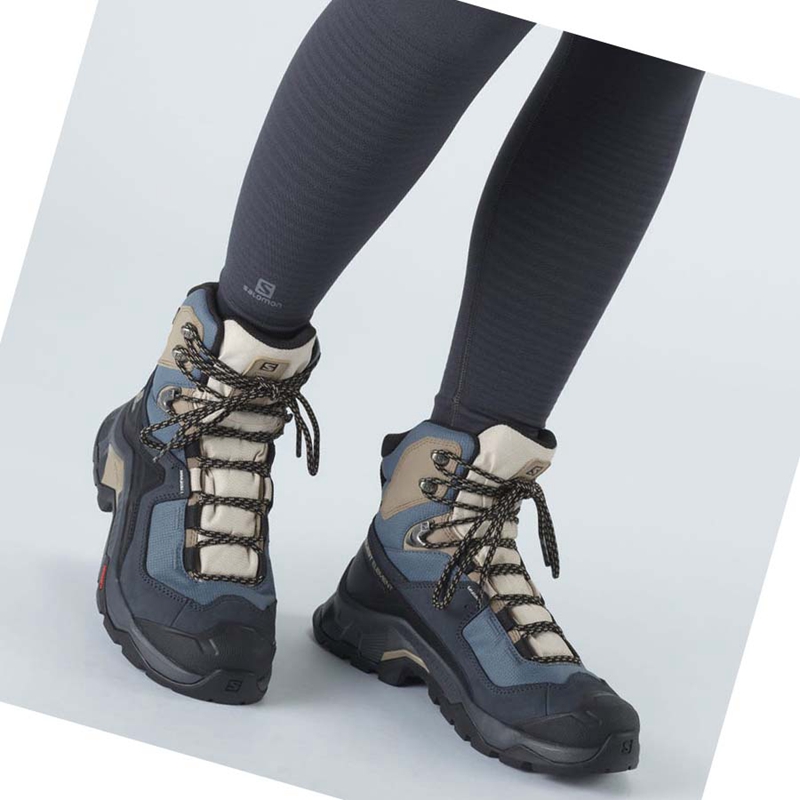 Salomon WoQUEST ELEMENT GORE-TEX Wanderschuhe Damen Schwarz | GKZHJWV-40
