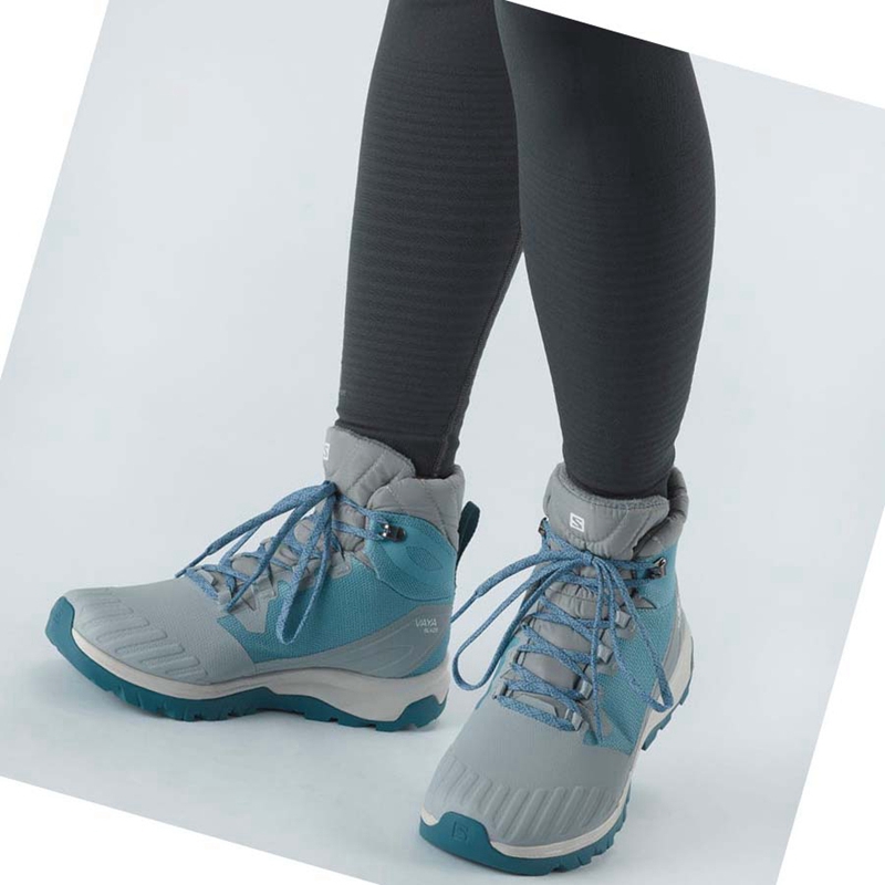 Salomon WoVAYA BLAZE THINSULATE™ CLIMASALOMON™ WATERPROOF Wanderschuhe Damen Blau | FBCSAIR-64