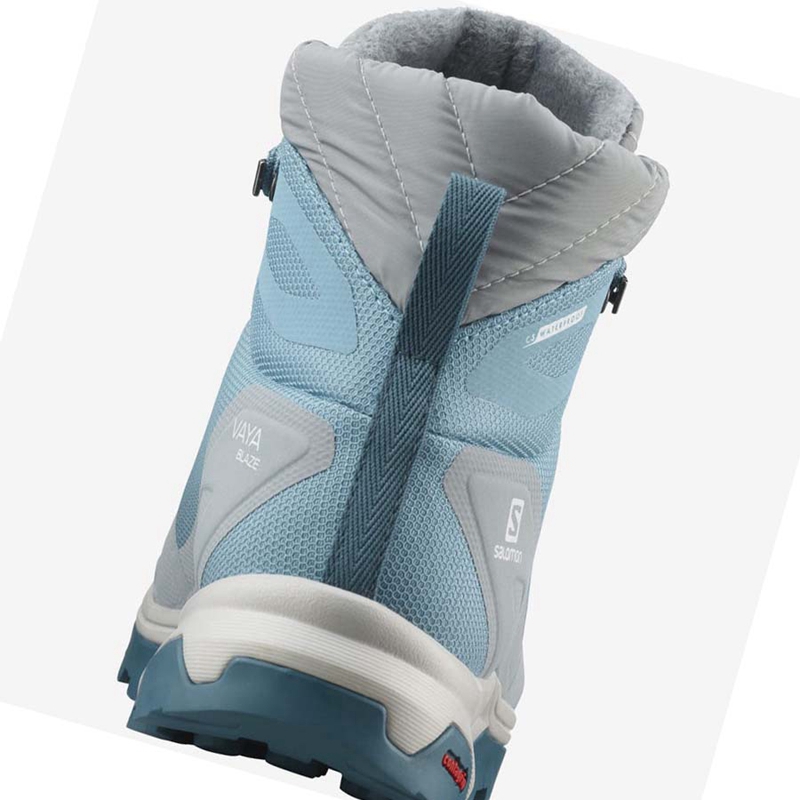 Salomon WoVAYA BLAZE THINSULATE™ CLIMASALOMON™ WATERPROOF Wanderschuhe Damen Blau | FBCSAIR-64