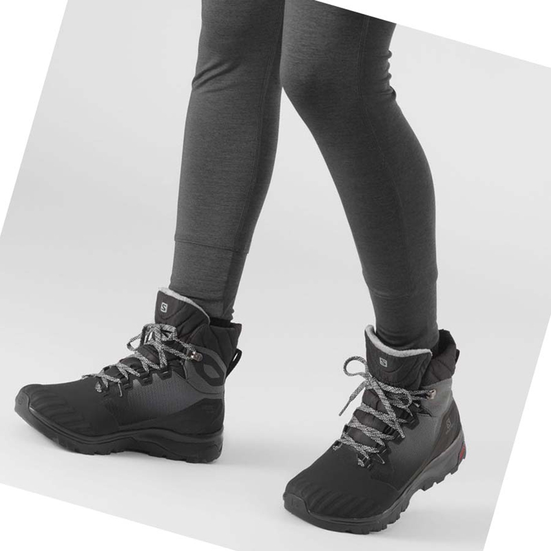 Salomon WoVAYA BLAZE THINSULATE™ CLIMASALOMON™ WATERPROOF Wanderschuhe Damen Schwarz | PFUXBVY-98