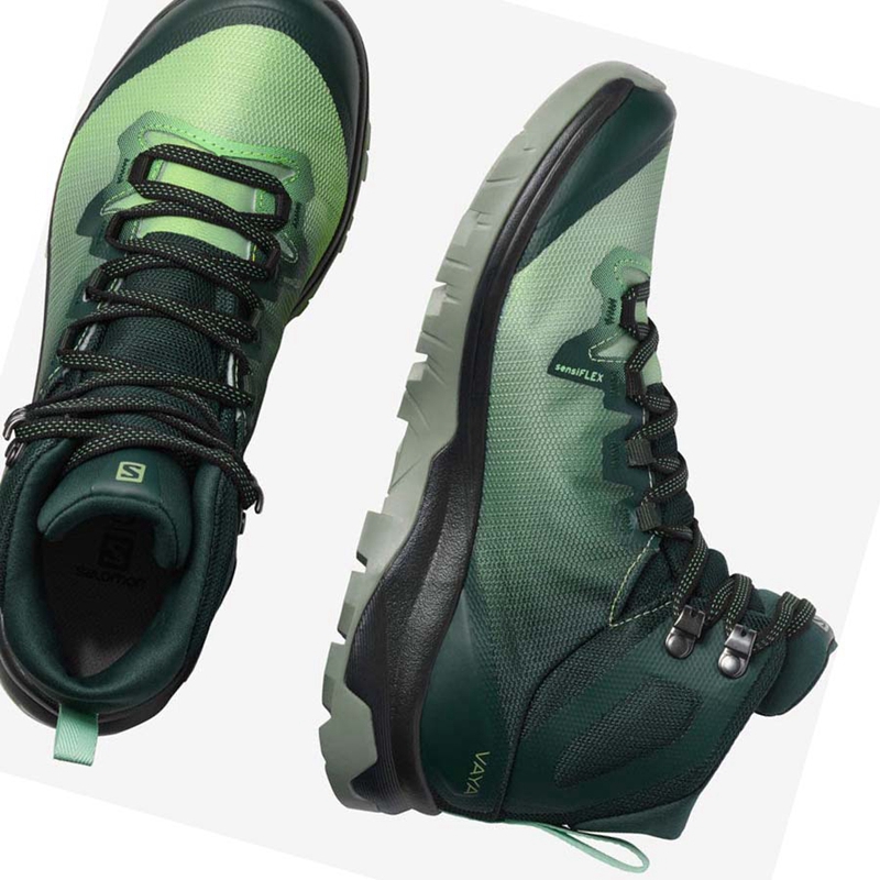 Salomon WoVAYA MID GORE-TEX Wanderschuhe Damen Grün | YSNLUKG-08