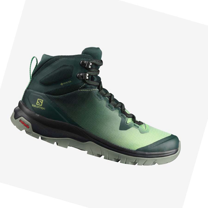 Salomon WoVAYA MID GORE-TEX Wanderschuhe Damen Grün | YSNLUKG-08