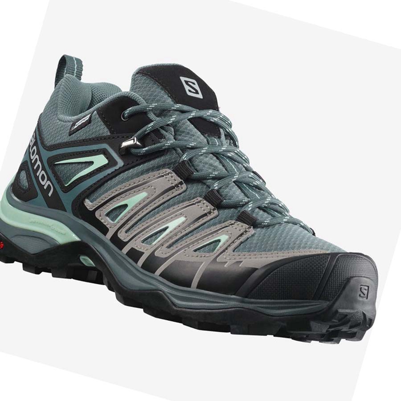 Salomon WoX ULTRA PIONEER CLIMASALOMON™ WATERPROOF Wanderschuhe Damen Grün | BUIOVJM-60