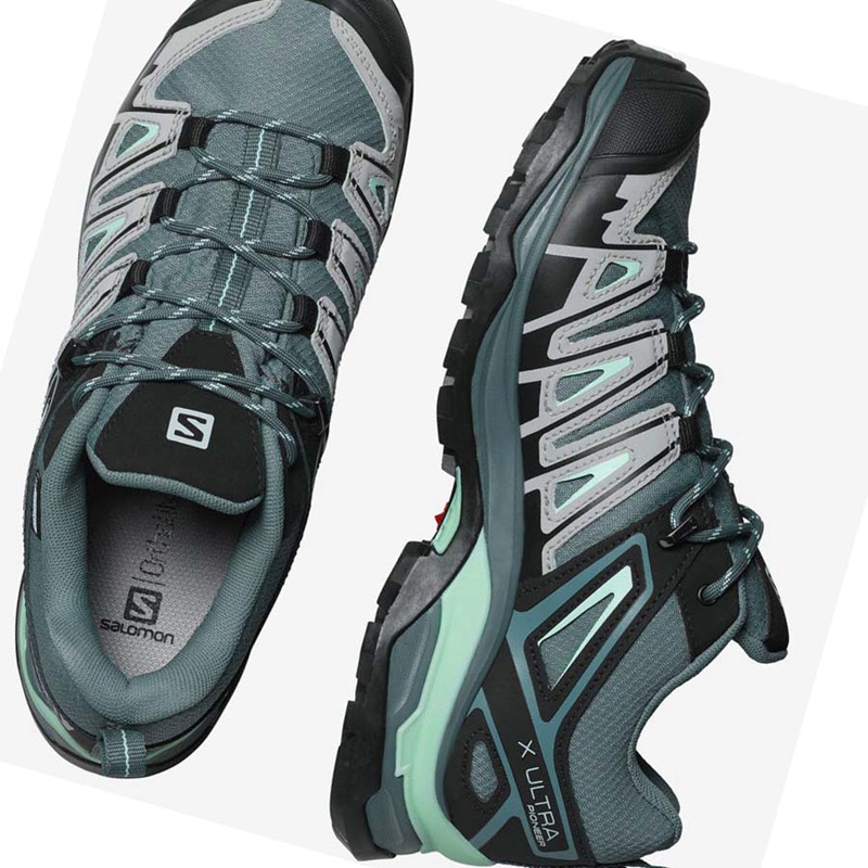 Salomon WoX ULTRA PIONEER CLIMASALOMON™ WATERPROOF Wanderschuhe Damen Grün | BUIOVJM-60