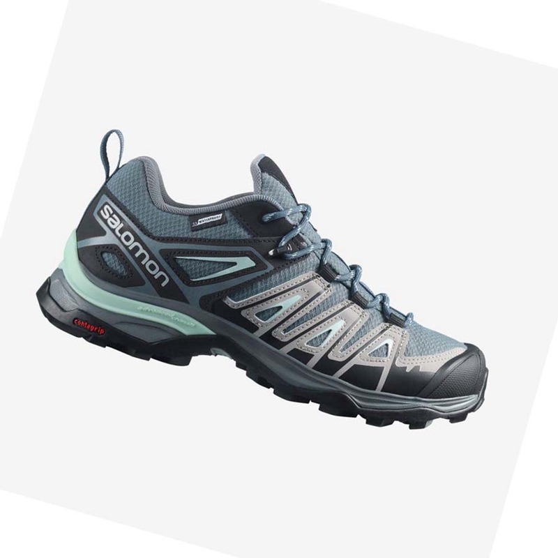 Salomon WoX ULTRA PIONEER CLIMASALOMON™ WATERPROOF Wanderschuhe Damen Grün | BUIOVJM-60